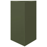 ZNTS Garden Planter Olive Green Triangular 50x43x75 cm Steel 851177