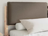 Bed Frame with Upholstered Headboard Taupe 150 x 200 cm 877832
