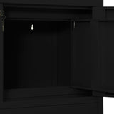 Office Cabinet Black 90x40x102 cm Steel 336407
