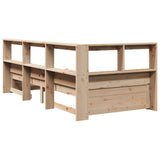 Bookcase Bed without Mattress 90x200 cm Solid Wood Pine 3324358