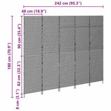 Room Divider Folding Manual Beige 242 x 180 cm Poly Rattan 42003676