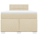 Box Spring Bed with Mattress Cream 120x190 cm Fabric 3285832