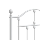 Metal Bed Frame without Mattress with Headboard White 120x200cm 353486