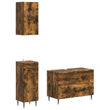 3 Piece Bathroom Cabinet Set HAARLEM Smoked Oak Engineered Wood 3417779