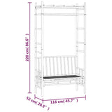 Garden Bench with Pergola 116 cm Bamboo 341742
