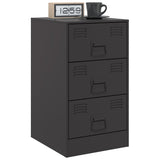 Bedside Cabinets 2pcs Black 34.5x39x62 cm Steel 841776