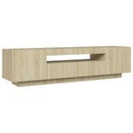 TV Cabinet with LED Lights Sonoma Oak 160x35x40 cm 804430