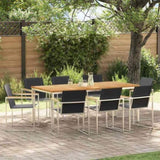 Garden Dining Set 9 pcs Solid Teak Wood and Stainless Steel 3334836