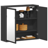 Bathroom Mirror Cabinet Black 65x20x60 cm Engineered Wood 849254