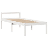 Bookcase Bed without Mattress White 90x190 cm Single Solid Wood Pine 3322042