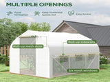 3 x 2 Walk-in Polytunnel Greenhouse, Zipped Roll Up Sidewalls, Mesh Door, 6 Mesh Windows, Tunnel T3398P314681