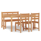 4 Piece Garden Dining Set Solid Wood Teak 3157197