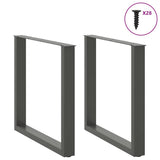 Dining Table Legs U-Shaped 2 pcs Anthracite 80x cm Steel 4013190
