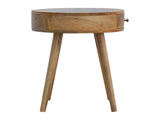 Solid Wood Nordic Circular Shaped Bedside, 1 Drawer B2743P402958