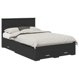 Bed Frame with Headboard Black 120 x 200 cm Engineered Wood 3410914