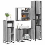 4 Piece Bathroom Furniture Set Grey Sonoma Engineered Wood 3301188
