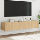 TV Wall Cabinets with LED Lights 2 pcs Sonoma Oak 80x35x31 cm 837286