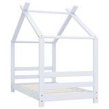 Kids Bed Frame White Solid Pine Wood 70x140 cm 289610