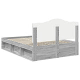 Bed Frame Grey Sonoma 140 x 200 cm Solid Pine Wood 3413304