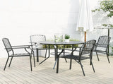 Stackable Garden Chair Set 5 pcs Anthracite Powder-coated Steel 3283770