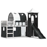 Bunk Bed without Mattress with Slide White and Black 90x190 cm Single 3284182