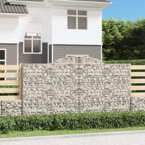 Arched Gabion Baskets 6 pcs 300x50x160/180 cm Galvanised Iron 3146759
