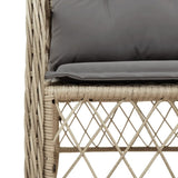 Garden Chairs with Cushions 2 pcs Mix Beige Poly Rattan 365157