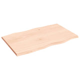 Table Top 80x50x2 cm Untreated Solid Wood Oak Live Edge 363875