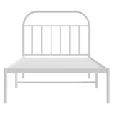 Bed Frame White Powder-Coated Steel Single Bed Frame 353679
