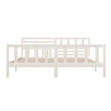 3101174 Bed Frame without Mattress White Solid Wood 200x200 cm