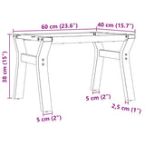 ZNTS Coffee Table Legs Y-Frame 60x40x38 cm Steel 357920