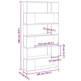 Book Cabinet Room Divider White 100x24x188 cm 3082071