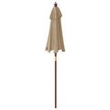 Garden Parasol with Wooden Pole Taupe 196x231 cm 363162