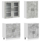 Kitchen Unit KALMAR 8 pcs Concrete Grey Engineered Wood 3438186