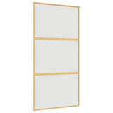 Sliding Door Gold 102.5x205 cm Frosted ESG Glass and Aluminium 155153