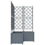 Garden Planter 3 pcs LiGht Grey 80 x 80 x 143 cm Plastic 42002887