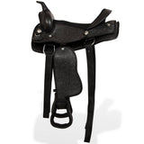 Western Saddle. Headstall&Breast Collar Real Leather 13" Black 91356