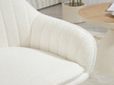 Set of Two Sherpa Fleece Dining Chairs - Cream T3398P340997