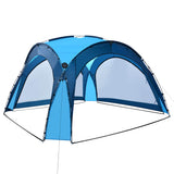Party Tent with LED and 4 Sidewalls 3.6x3.6x2.3 m Blue 92236