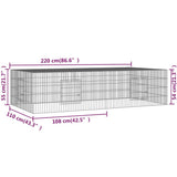 2-Panel Rabbit Cage 220x110x55 cm Galvanised Iron 171563