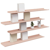 Floating Shelf Wall-mounted 4 pcs Pink 100 x 18 x 2.5 cm Steel 8004047