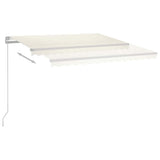 Manual Retractable Awning with LED 400x300 cm Cream 3068902