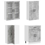 Kitchen Unit KALMAR 8 pcs Concrete Grey Engineered Wood 3438460