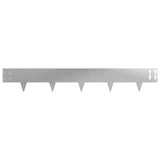 Lawn Edging 30 pcs 100 x 15 cm Steel Silver 8008564