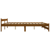 Bed Frame Honey brown Solid pine wood, plywood 200x200 cm Durable 322011