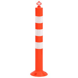 Traffic Control Bollards 10 pcs with Chain 75 cm PE 150964