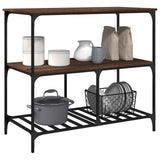 Kitchen Trolley Brown Oak 100x50x95 cm Engineered Wood 842310