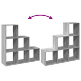 Room Divider Bookcase 3-Tier Grey Sonoma 99x29x99 cm Engineered Wood 857963