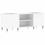 Record Cabinet White 121x38x48 cm Engineered Wood 831668