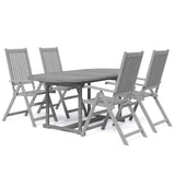 Garden Dining Set Grey Solid acacia wood Medium Extendable 3079653